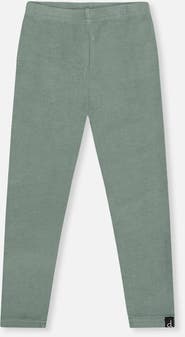 Deux par Deux Ribbed Elastic Waist Logo Patch Leggings