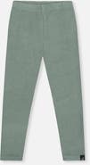Deux par Deux Ribbed Elastic Waist Logo Patch Leggings