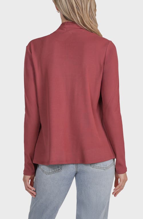 Matty M . Taylor Open Front Cardigan In Burgundy