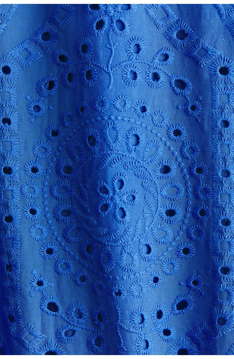 H&M Eyelet-embroidered cotton shirt dress, Alternate, color, Bright Blue