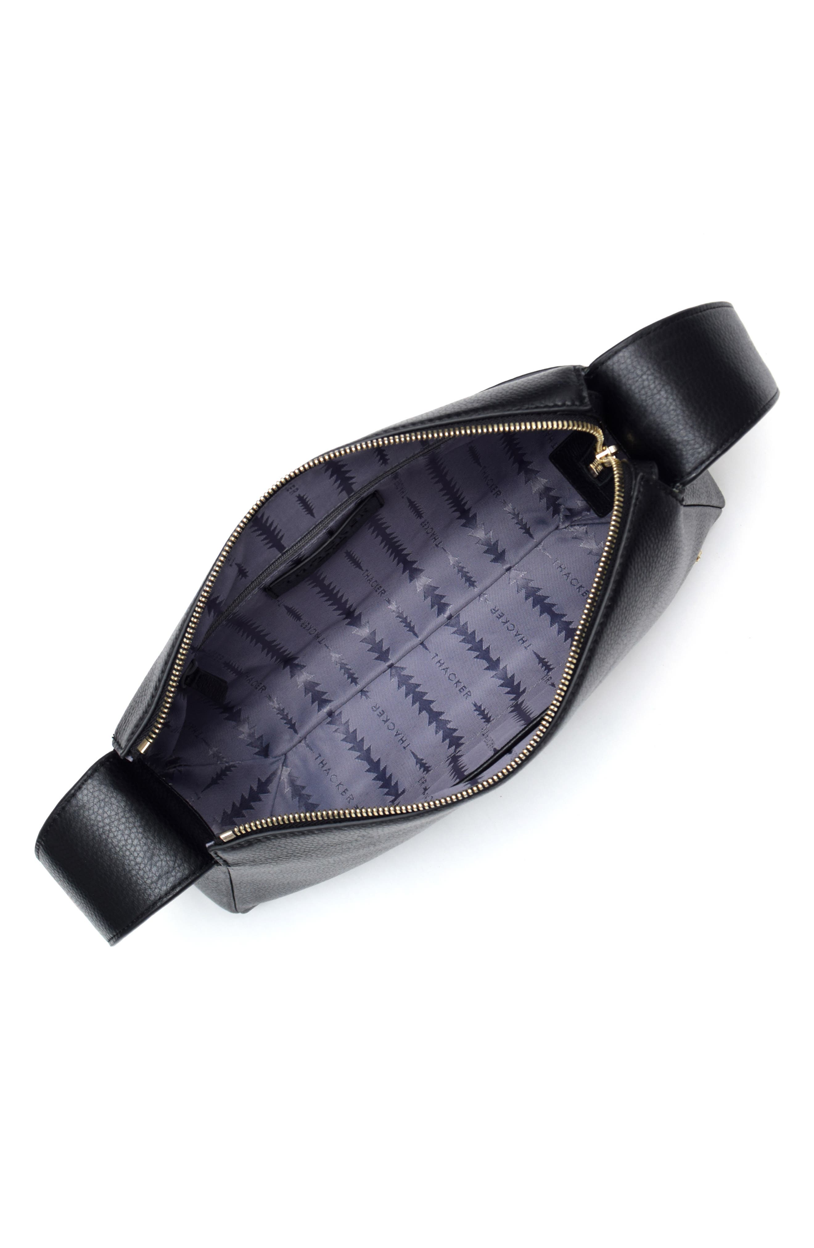 Thacker Bella Pebbled Leather Crossbody Bag, Alternate, color, Black