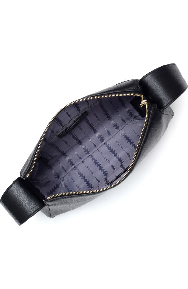 Thacker Bella Pebbled Leather Crossbody Bag, Alternate, color, Black