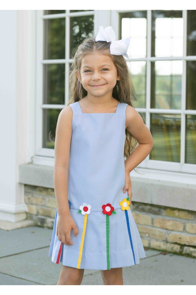 Junior Cord Dress With Flowers, Alternate, color, Light Blue