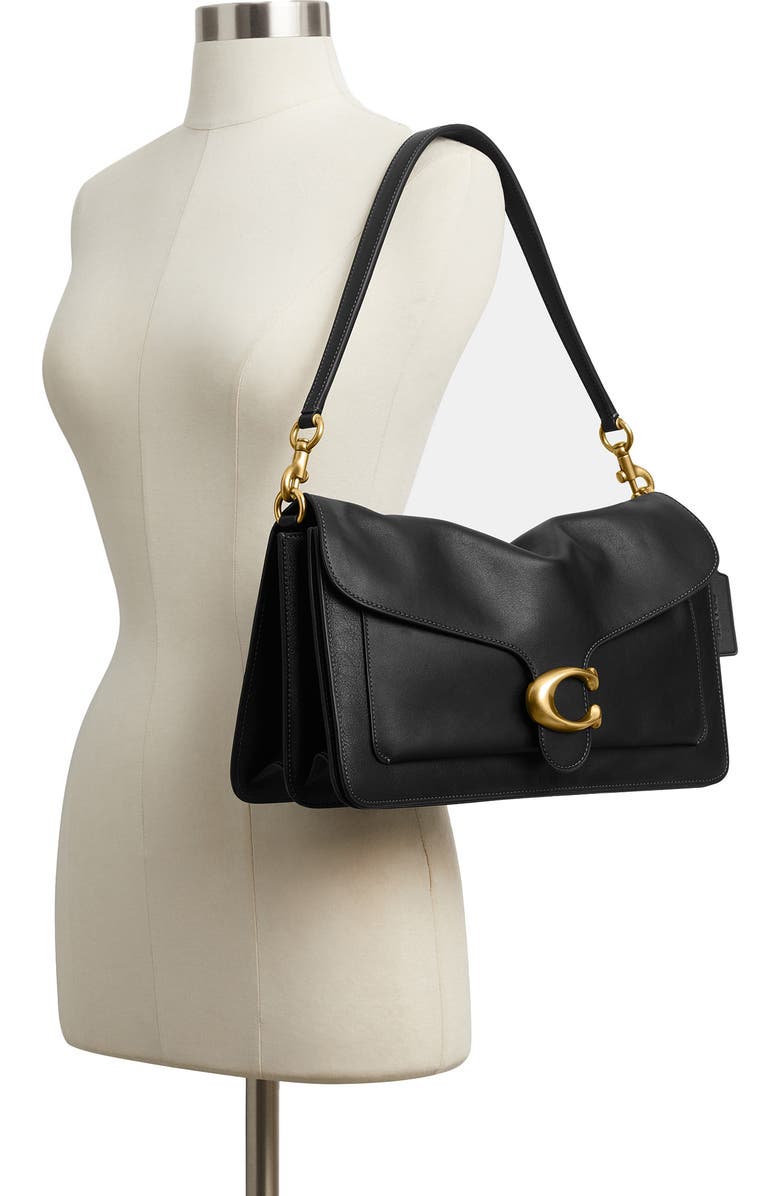 COACH Tabby 36 Leather Shoulder Bag, Alternate, color, B4/ Black