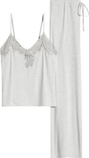 Natori Essentials Lace Trim Jersey Pajamas
