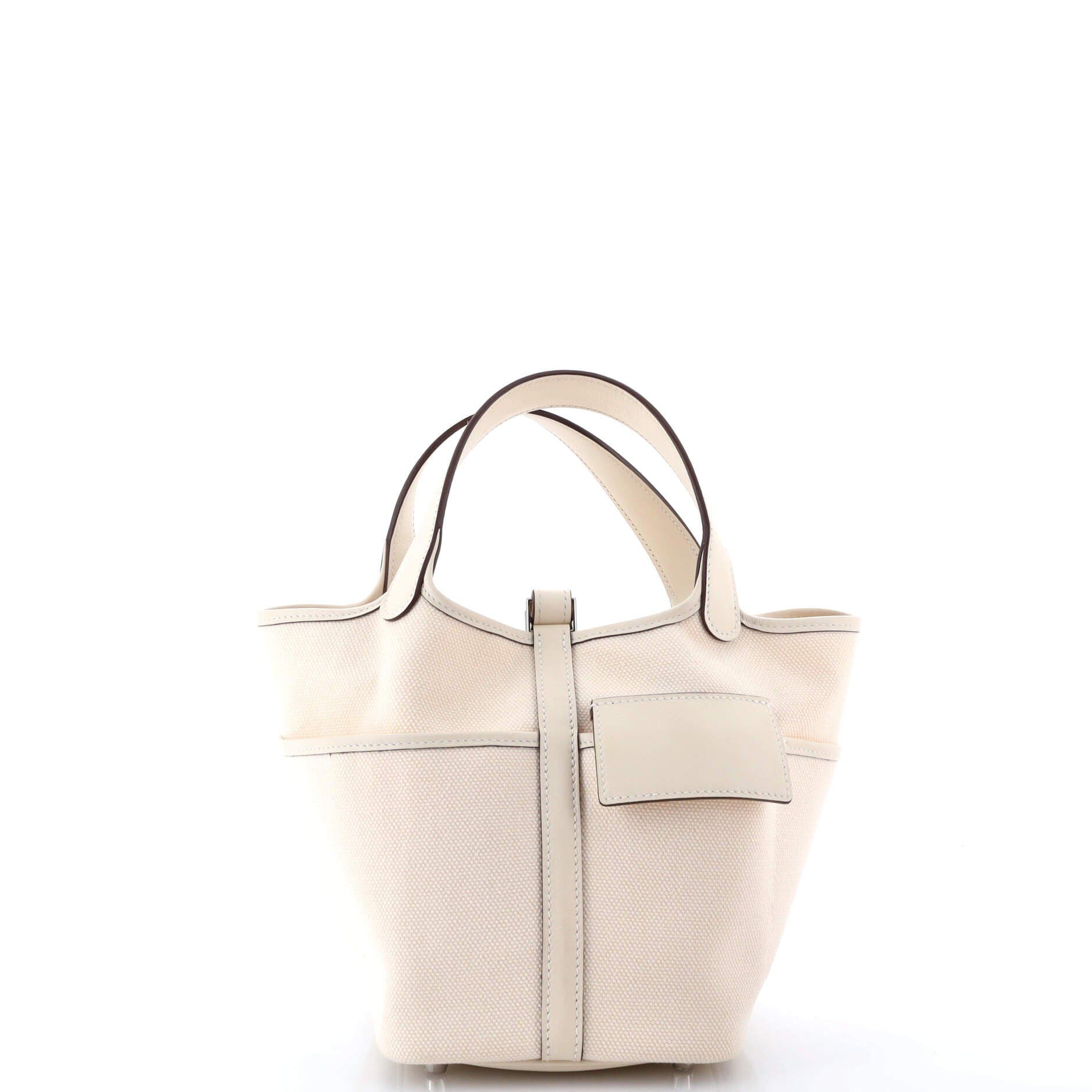 Pre-Owned Hermes Cargo Picotin Lock Bag Canvas and Swift PM, Alternate, color, 