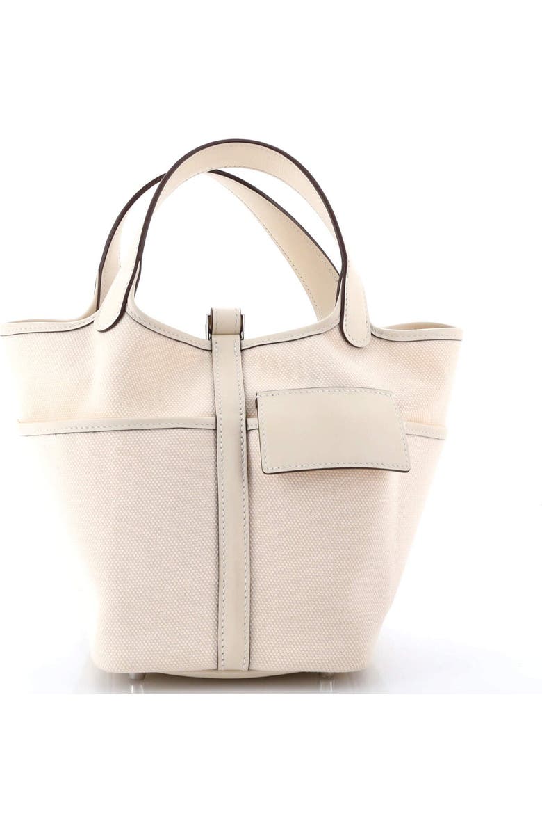 Pre-Owned Hermes Cargo Picotin Lock Bag Canvas and Swift PM, Alternate, color, Nata