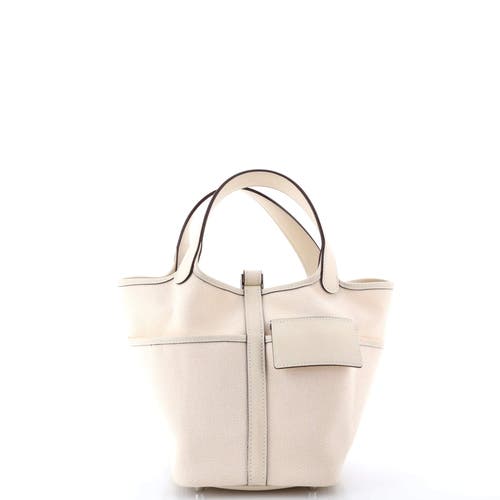 Pre-owned Hermes Hermes Cargo Picotin Lock Bag Canvas And Swift Pm In Brown