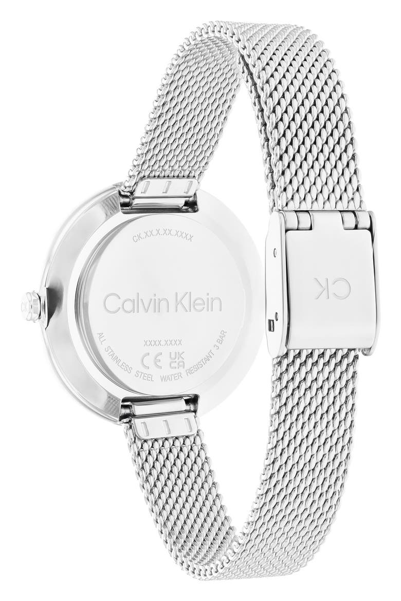 Mesh Strap Watch, 30mm, Alternate, color, SILVER WHITE