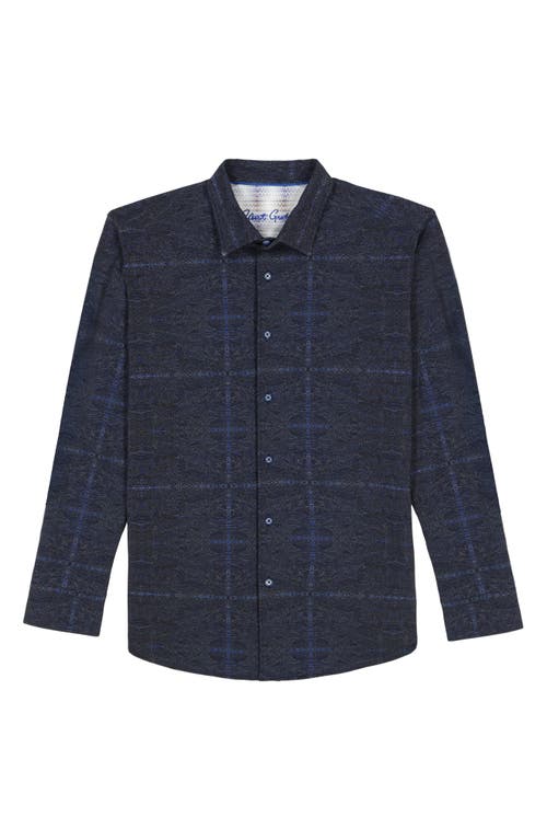 Robert Graham Irving Classic Fit Plaid Knit Button-up Shirt In Blue