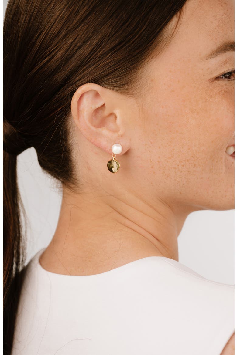Bean Drop Earrings, Alternate, color, GOLD
