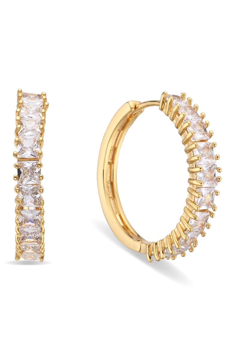 Oriana Cubic Zirconia Hoop Earrings, Alternate, color, GOLD