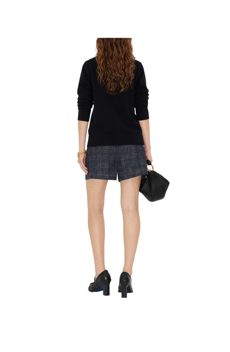 Burberry Cashmere Blend Cardigan, Alternate, color, Black