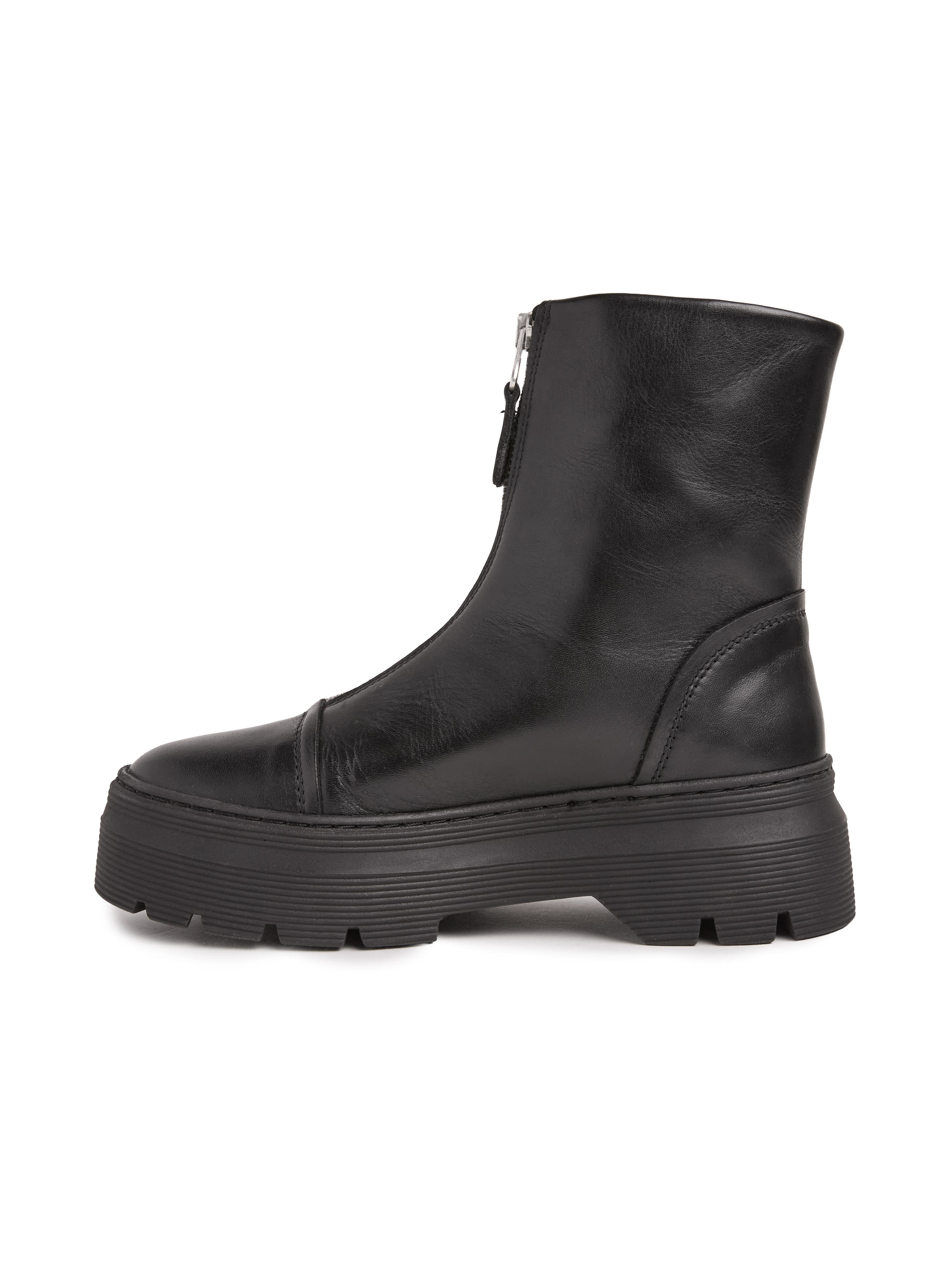 Front Zip Boots, Alternate, color, Black