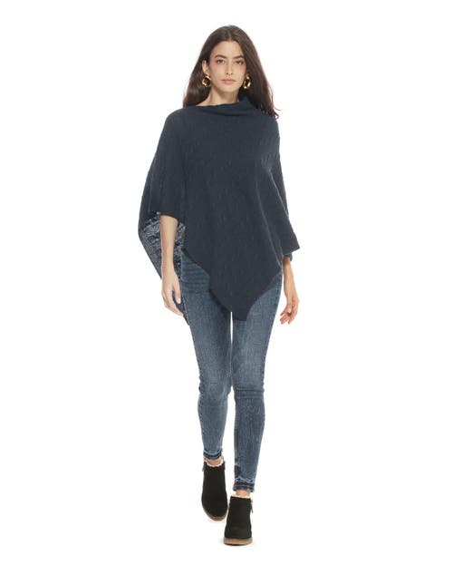 Monticelli Cashmere Pure Cashmere Textured Knit Poncho In Gray