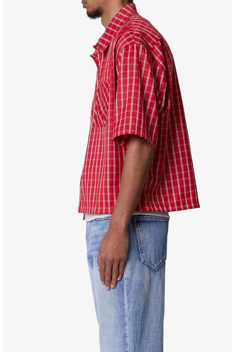 Stripe Crispy Poplin Short Sleeve Button-Up Shirt, Alternate, color, RED