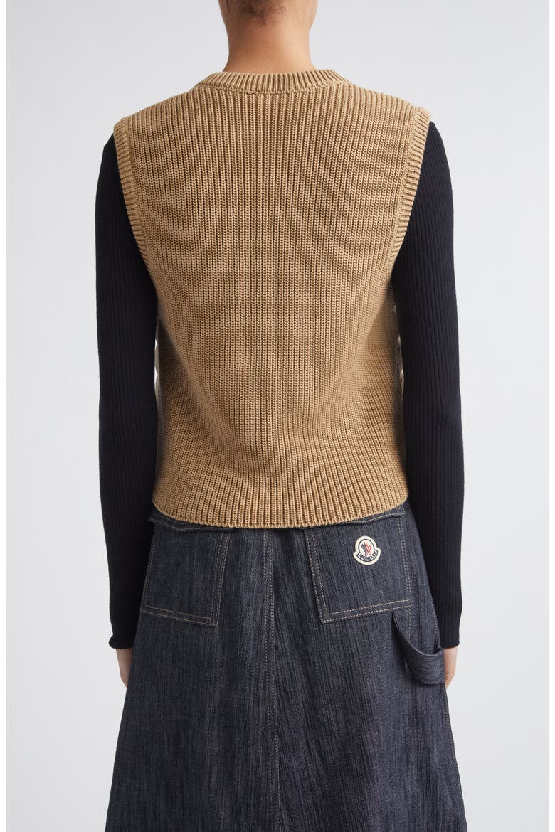 Knit & Quilted Down Vest, Alternate, color, BEIGE