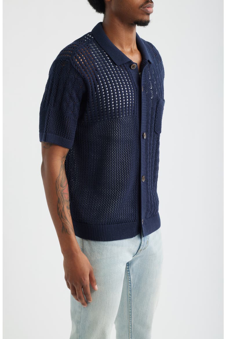 Preston Short Sleeve Cardigan, Alternate, color, NAVY