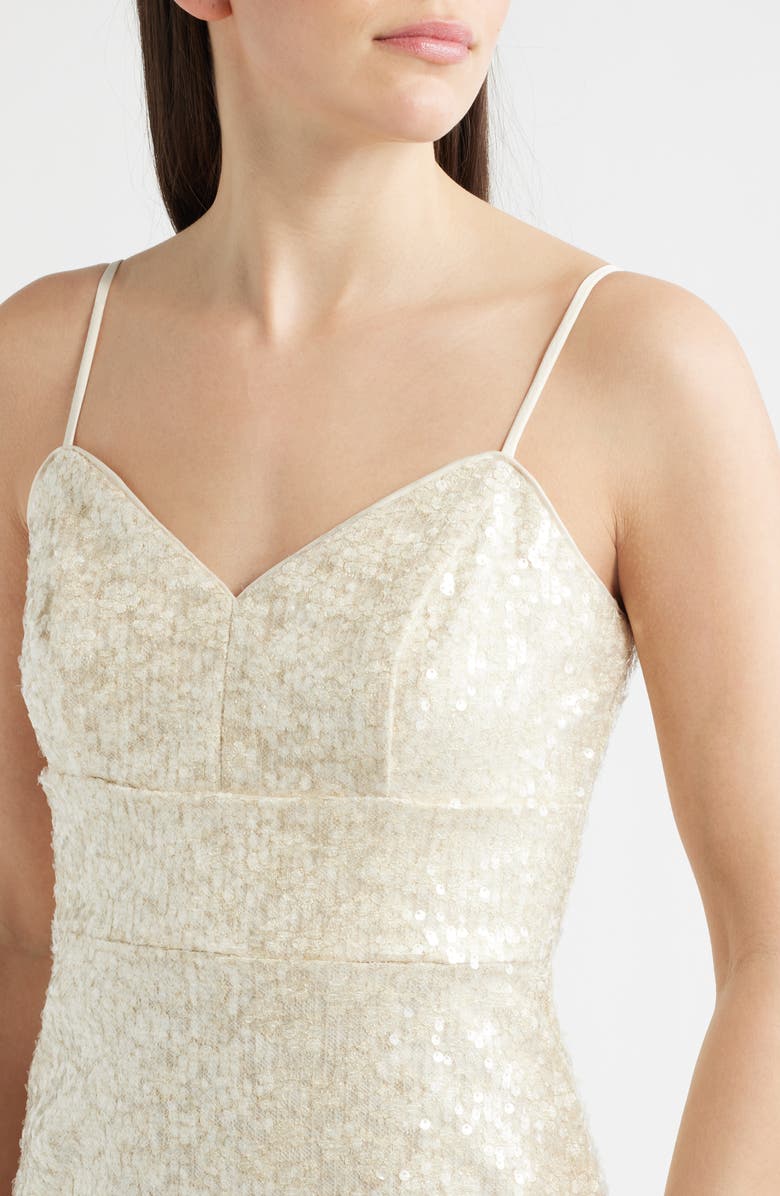 Eliza J Sequin Sleeveless Midi Dress, Alternate, color, 