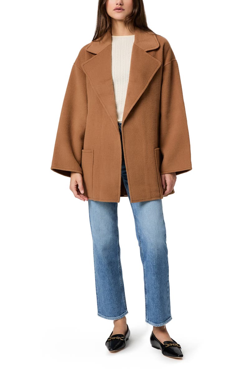 PAIGE Connery Belted Wool Blend Coat, Alternate, color, Camel