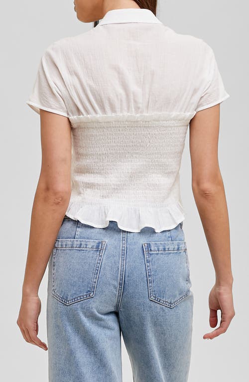 WISHLIST WISHLIST BUTTON FRONT SHIRRED TOP
