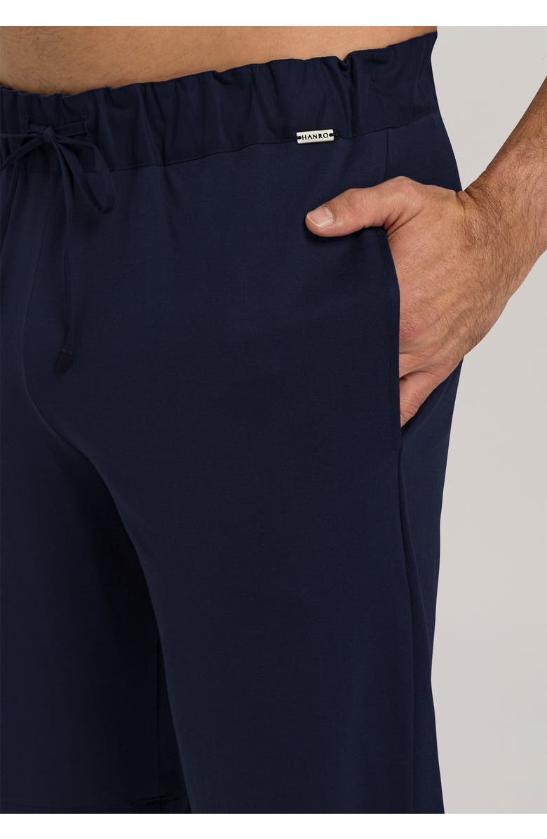 Hanro Night and Day Cotton Knit Drawstring Shorts, Alternate, color, Black Iris