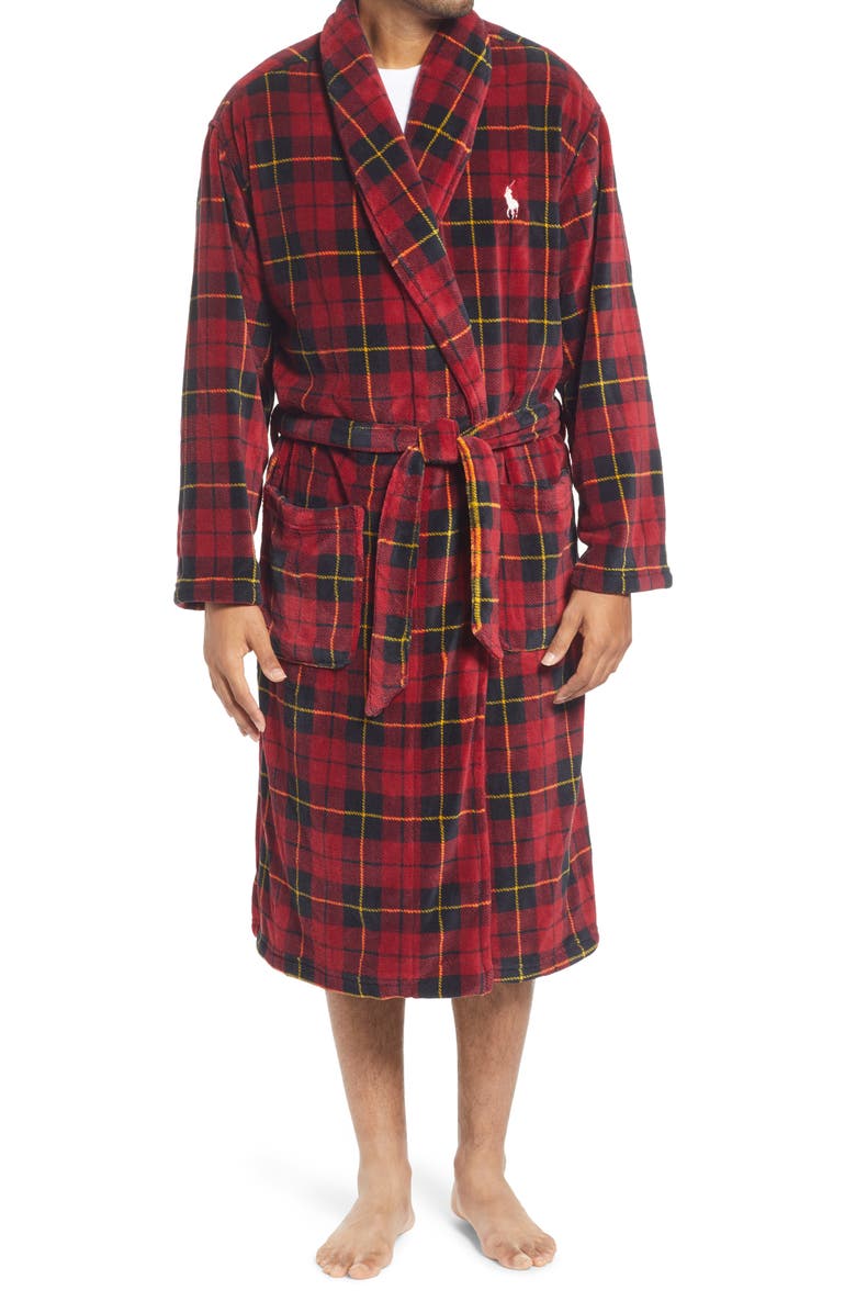 Polo Ralph Lauren Plaid Microfiber Robe, Main, color,