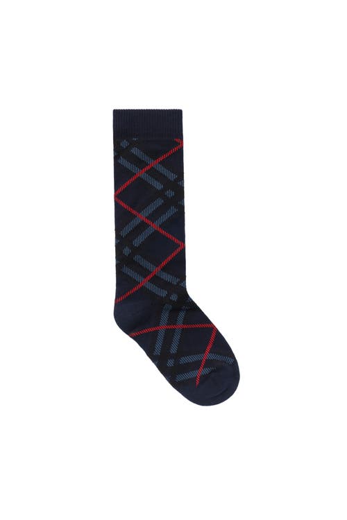 Burberry Check Cotton Blend Socks In Multi