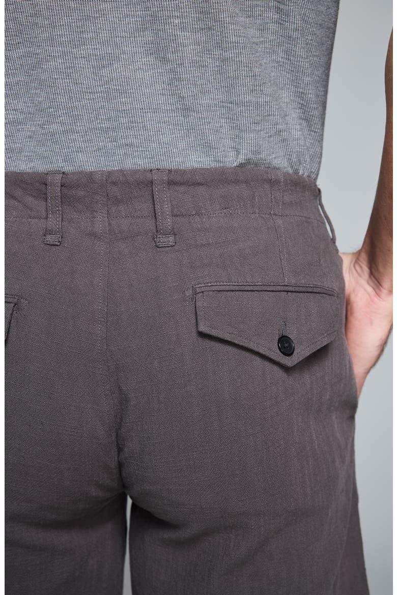 Moore Flat Front Textured Cotton Shorts, Alternate, color, ASPHALT