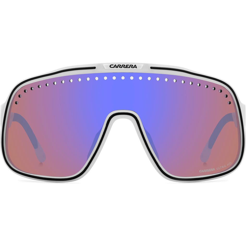 Carrera Eyewear C Sport 99mm Mask Shield Sunglasses In Matte White/blue ml Hc