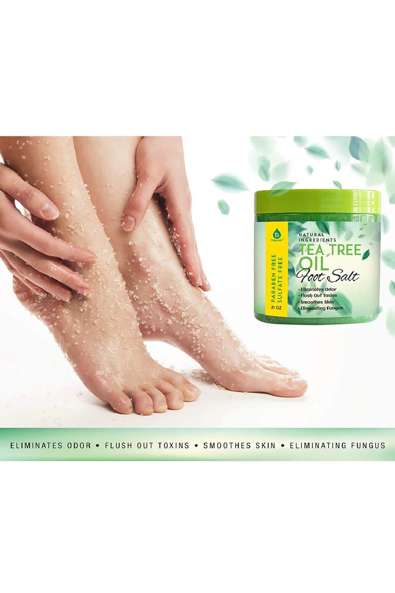 Tea Tree Oil Foot Salt 10 Oz, Alternate, color, Green