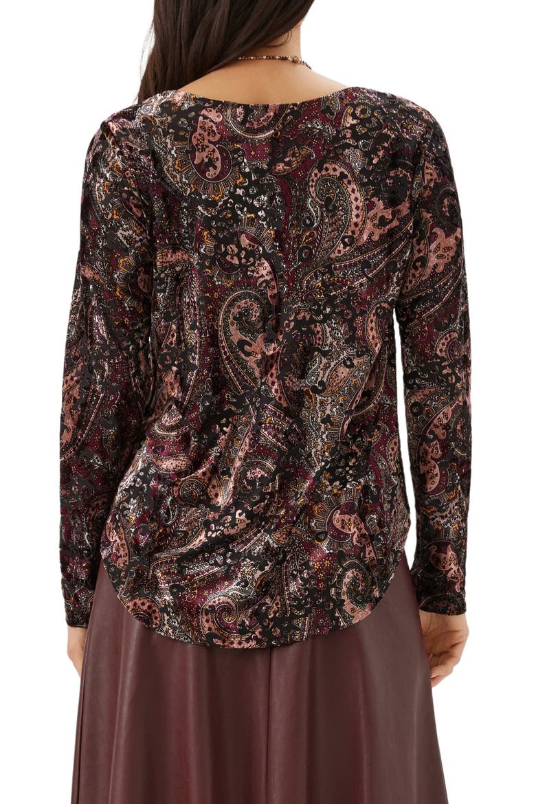 Velvet Burnout Shirttail Top, Alternate, color, PRINT