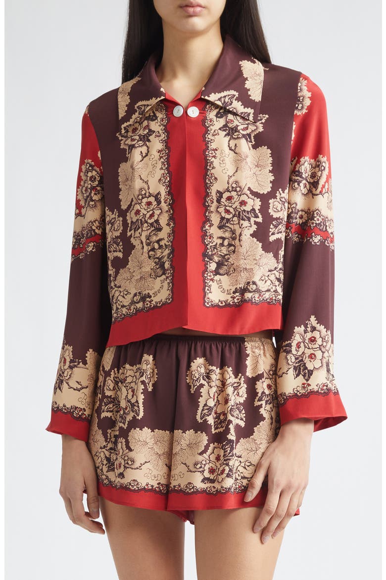 Storybook Silk Jacket, Main, color, RED BLACK
