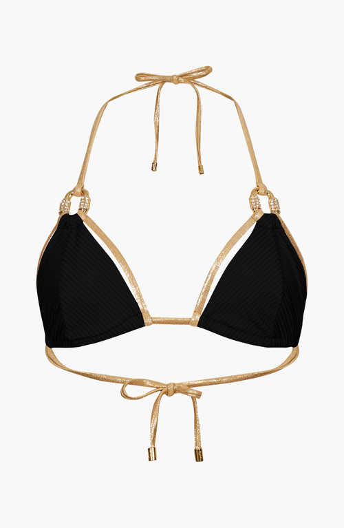 Shop Beach Bunny Swimwear Madagascar Glam Triangle Top In Black