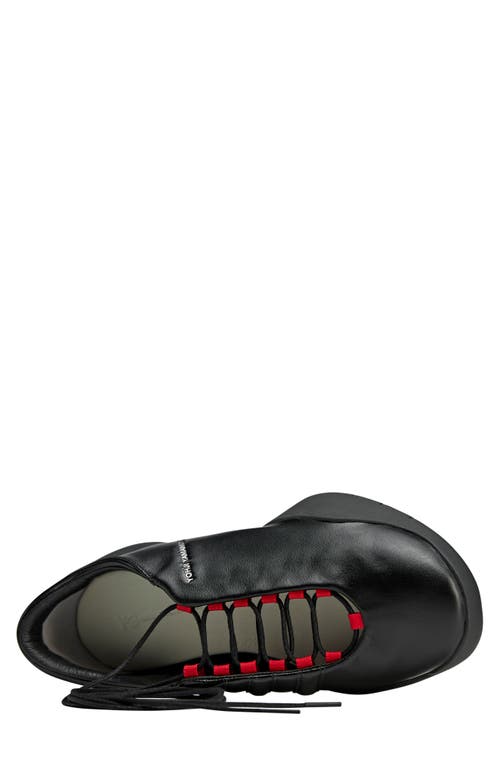 Y-3 Adidas Regu Mary Jane In Black/black/better Scarlet