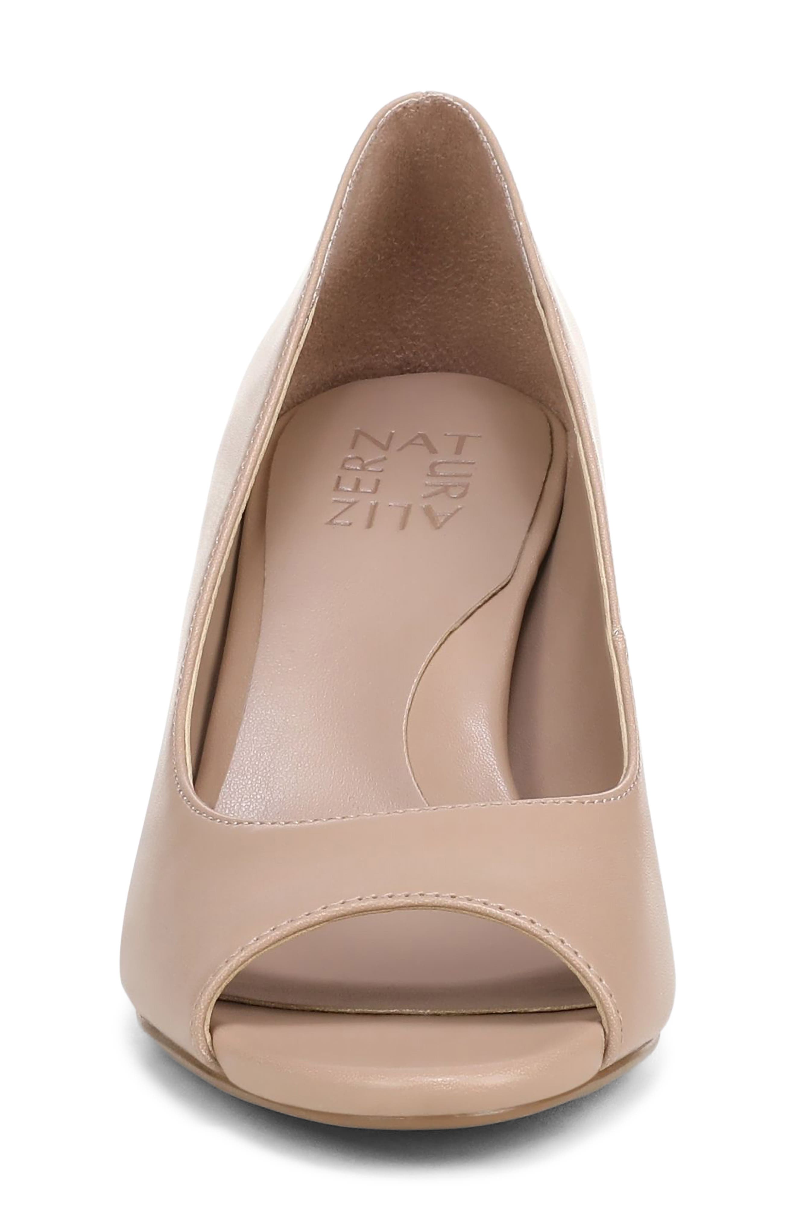 Locke Peep Toe Faux Leather Pump, Alternate, color, WARM TAUPE TAN FAUX LEATHER