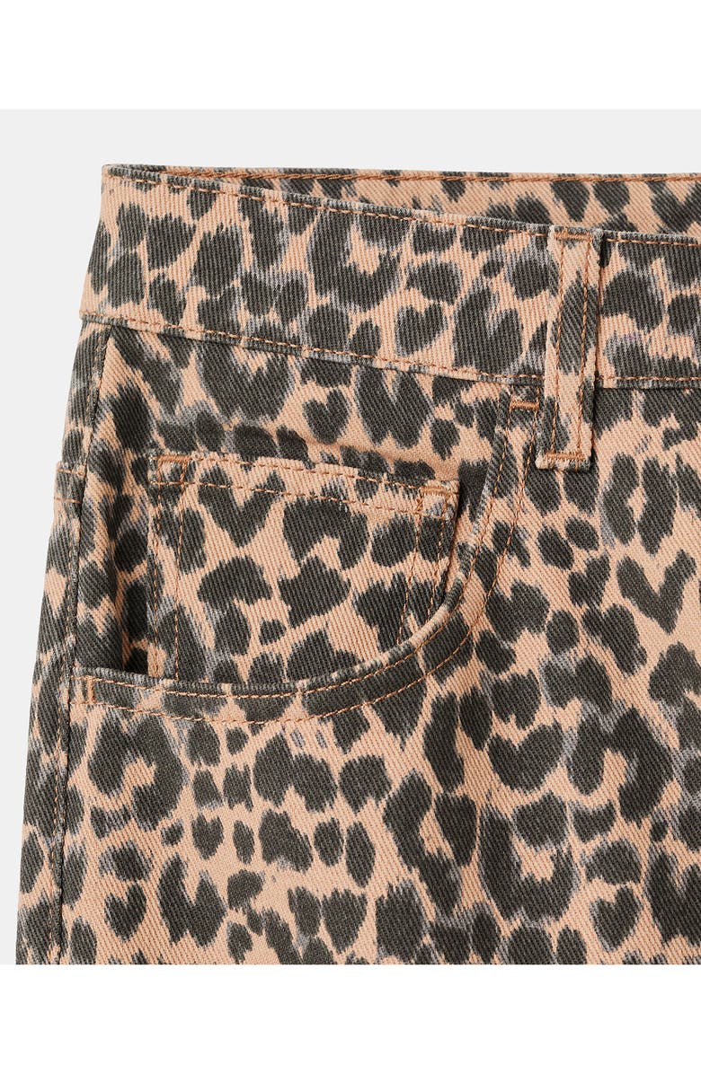 MANGO Leopard Print Straight Leg Jeans, Alternate, color, Brown