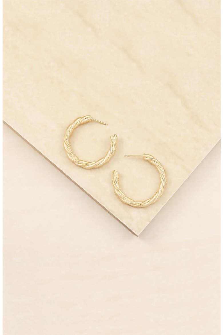 Twist Hoop Earrings, Alternate, color, GOLD