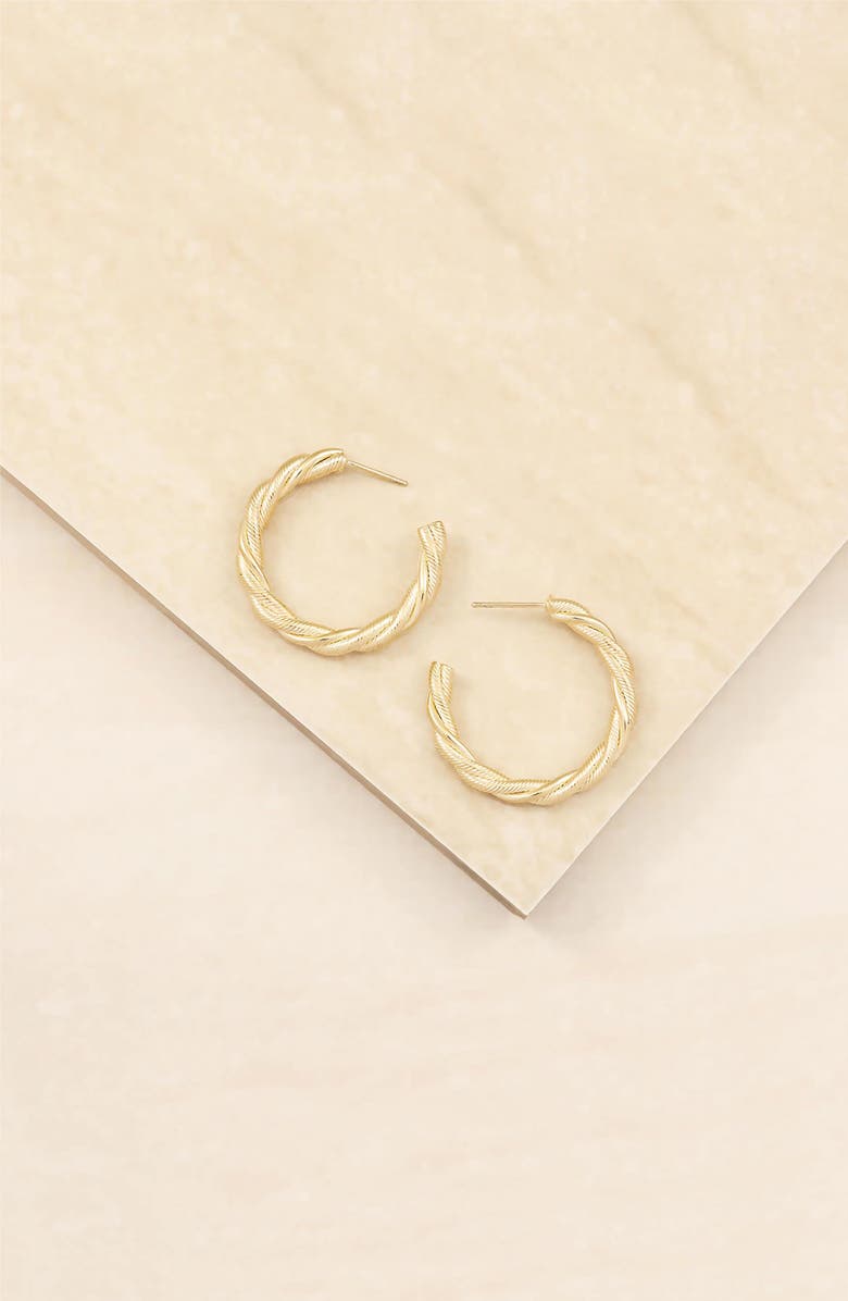 Ettika Twist Hoop Earrings, Alternate, color, Gold