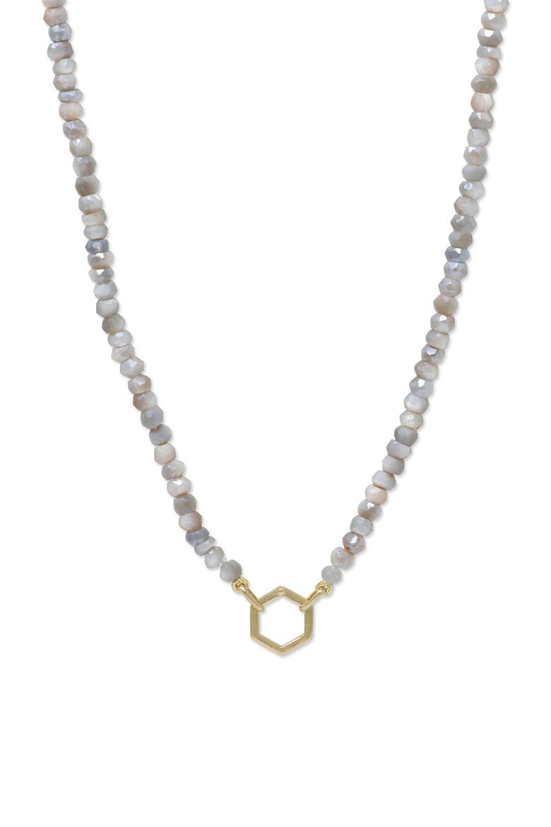 Boheme Mystic Moonstone Necklace with Hexagon Story Catcher, Main, color, GOLD/ GREY MOONSTONE