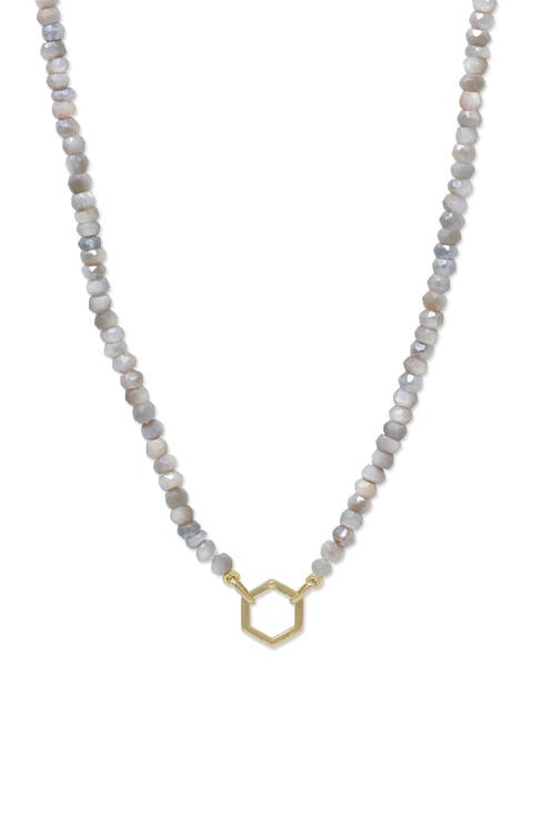 Boheme Mystic Moonstone Necklace with Hexagon Story Catcher