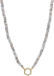 Anzie Boheme Mystic Moonstone Necklace with Hexagon Story Catcher