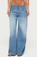 EDIKTED Wide Waist Low Rise Baggy Jeans