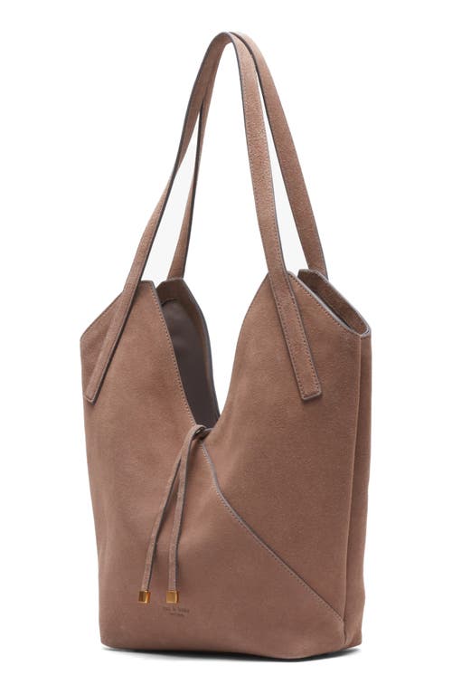 Rag & Bone Small Alix Carryall Suede Tote In Burgundy