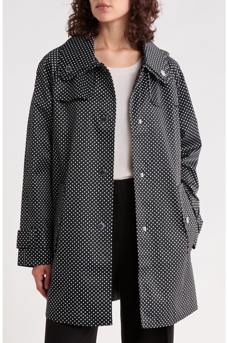 Polka Dot Raincoat, Alternate, color, BLACK/ WHITE