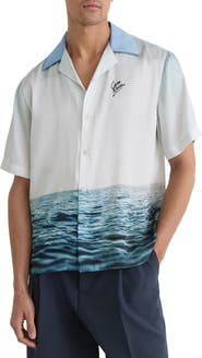 Reiss Dive Print Camp Shirt