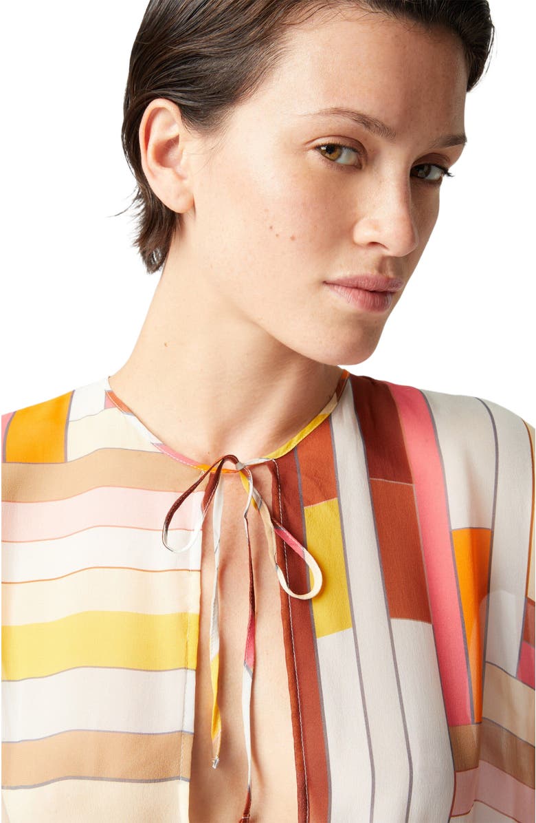 Missoni Long Cover-up Dress In Printed Silk With Long Sleeves, Alternate, color, 