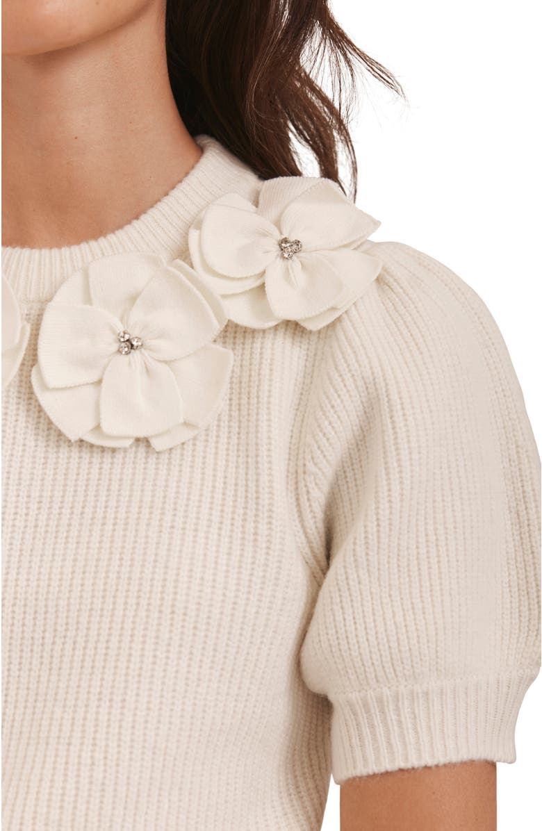MINT VELVET Flower Knit Top, Alternate, color, Ivory