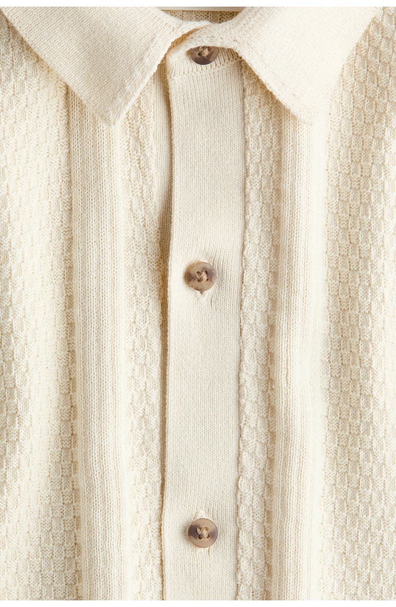 H&M Textured-knit shirt, Alternate, color, Light Beige