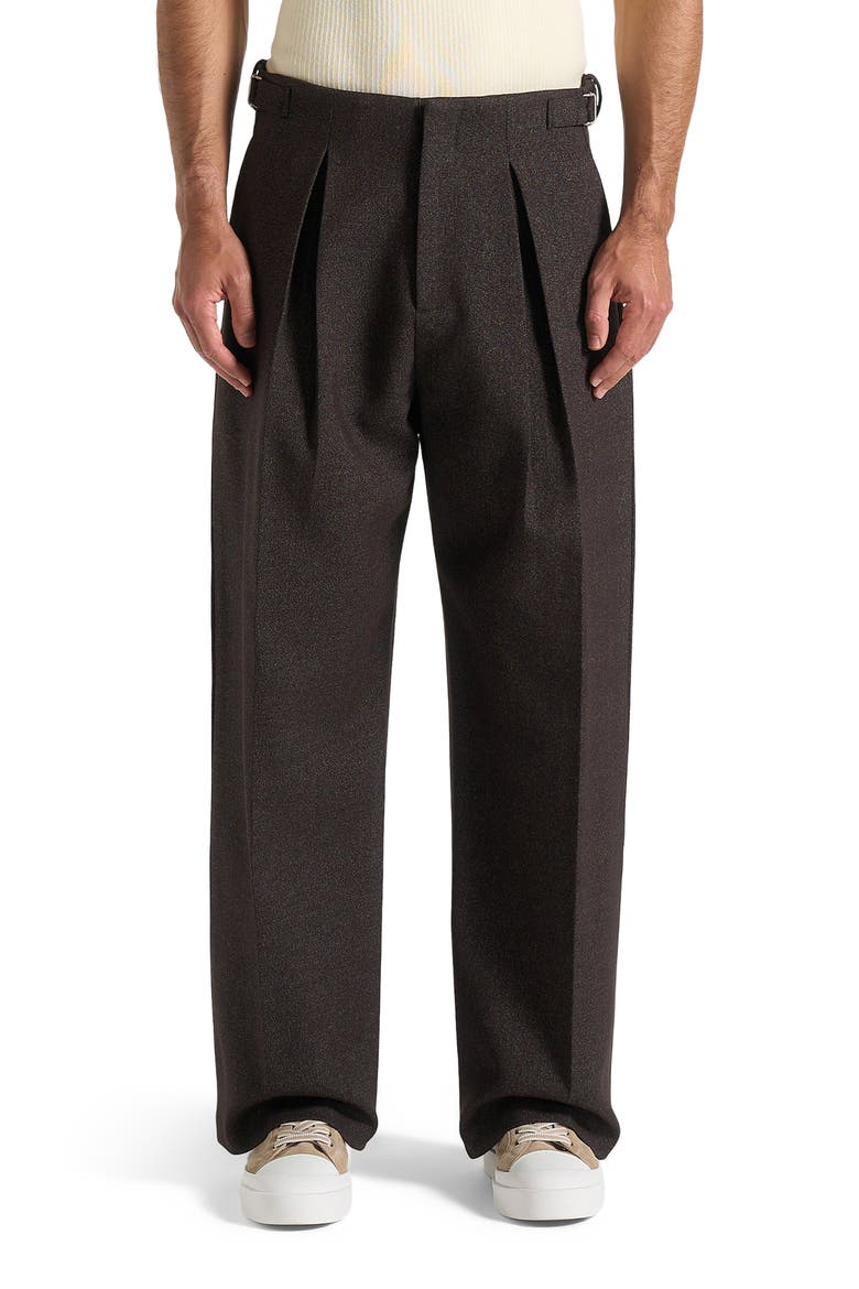wide leg pleated dress pants ASOS Design Pleated Wide Leg Dress Pants in Black